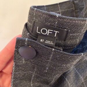 EUC Size 8 TALL LOFT Charcoal Plaid Skinny Dress Pants